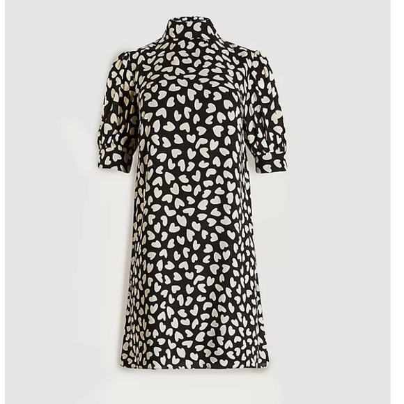 Ann Taylor- Heart Mock Neck Shift Dress - Picture 4 of 14